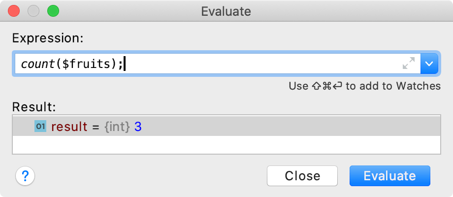 Expression result is calculated