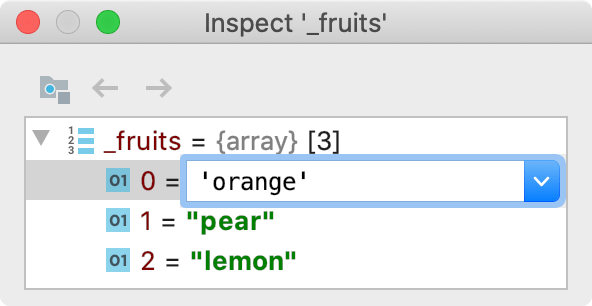 Enter new value for the variable in the field right next to its name