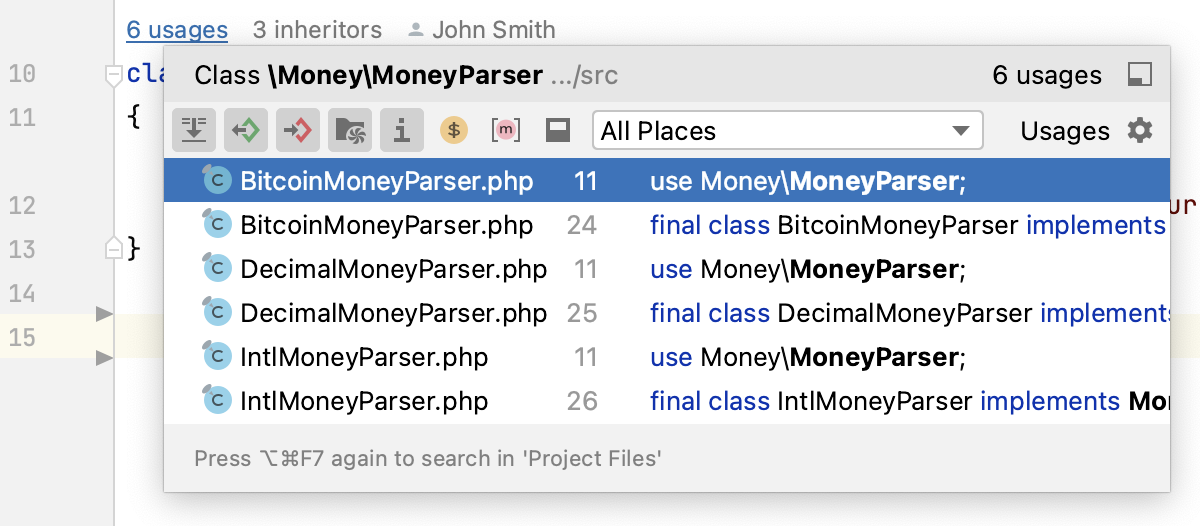 Inlay hints, code vision: jump to usages