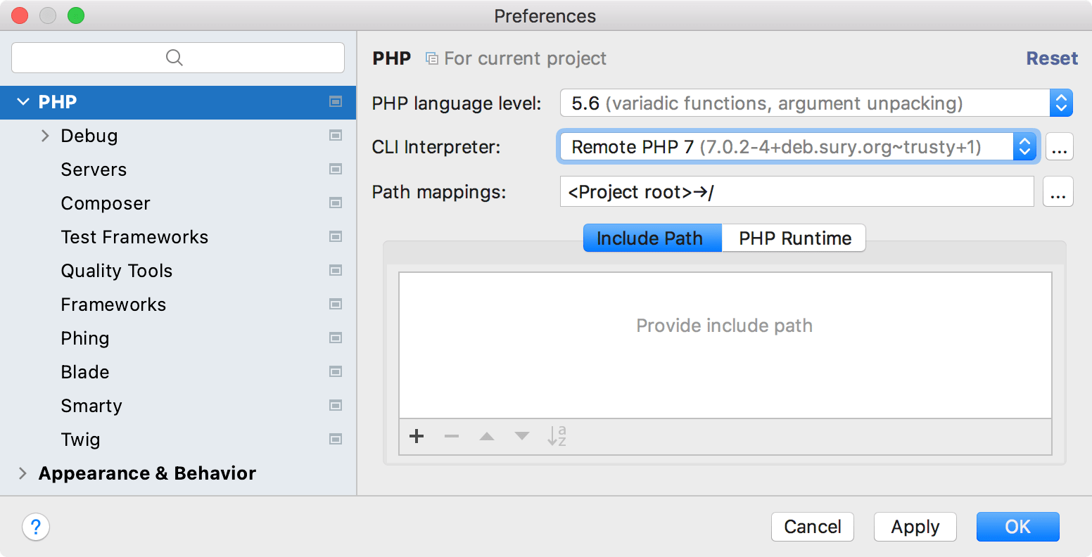 MAMP PHP settings
