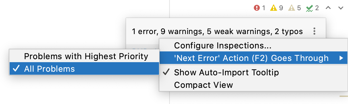 Configuring navigation between highlighted lines