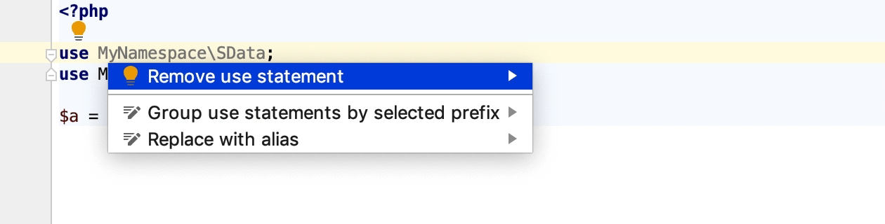 Remove use statement
