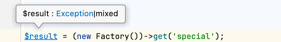 Method return type overridden via string literal