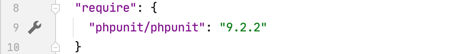 Gutter icon for phpunit settings in composer.json