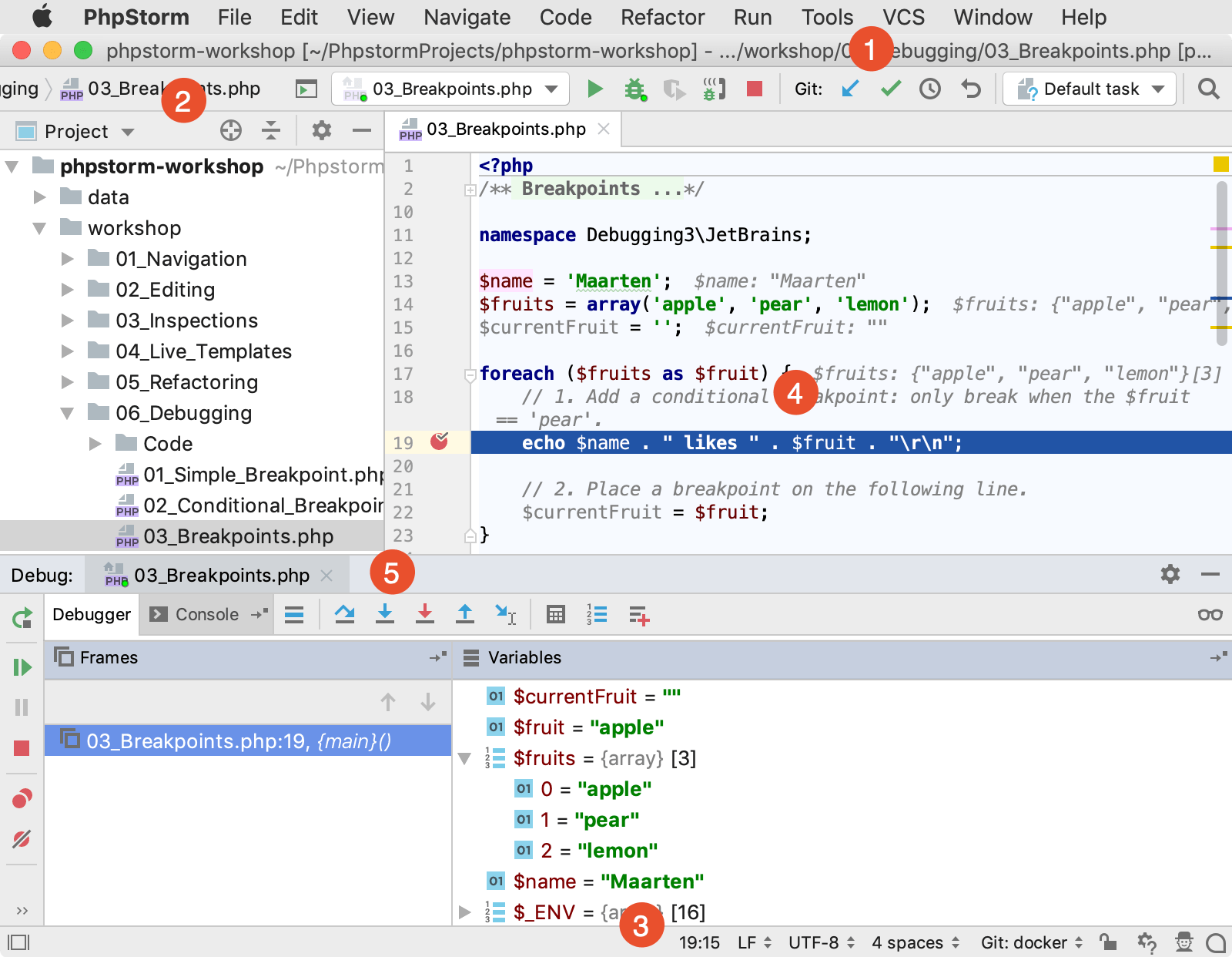 PhpStorm user interface overview