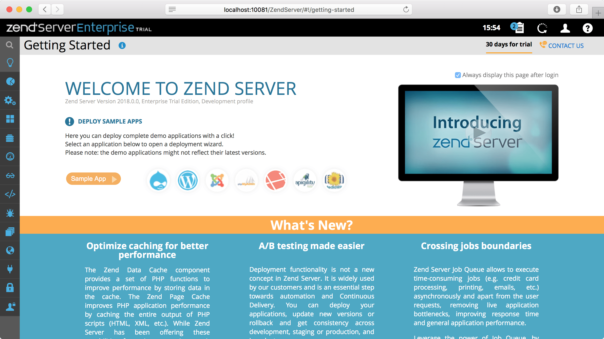 Zend start page