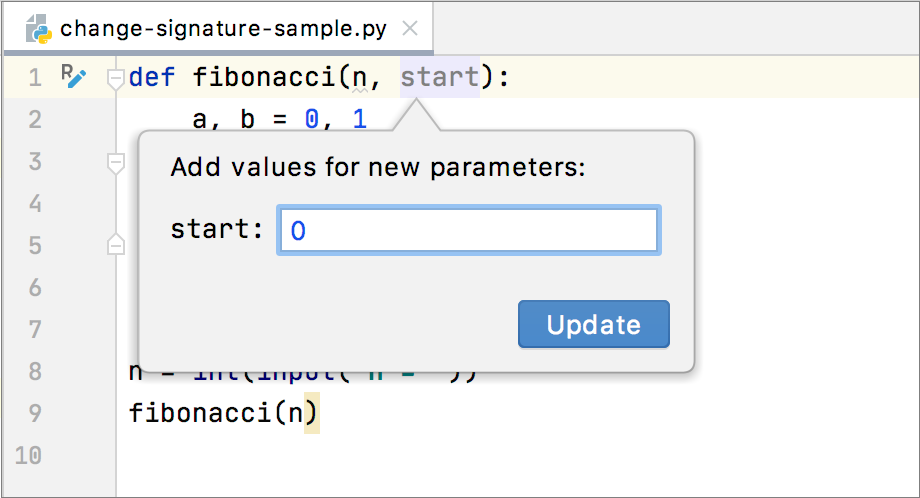 Add default value for a parameter