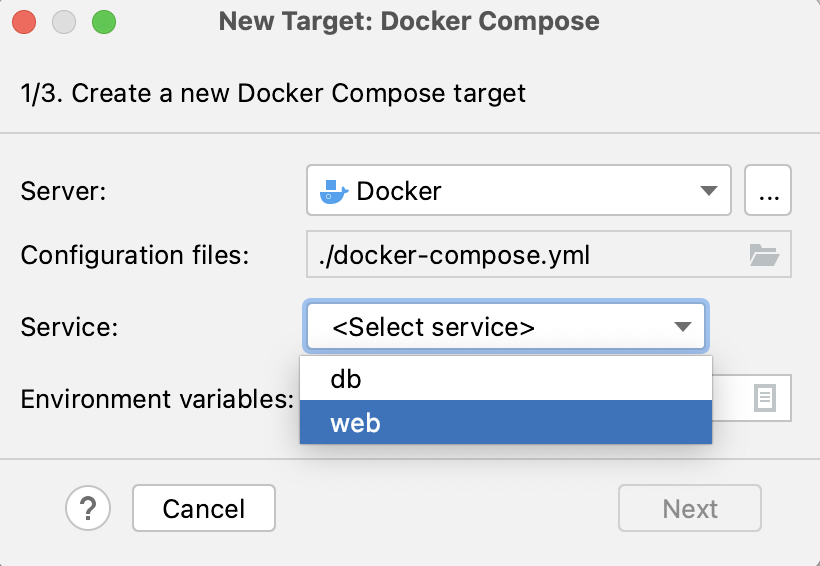 Creating a new Docker Compose target