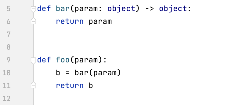 example of adding a type hint for a function (Python 3)