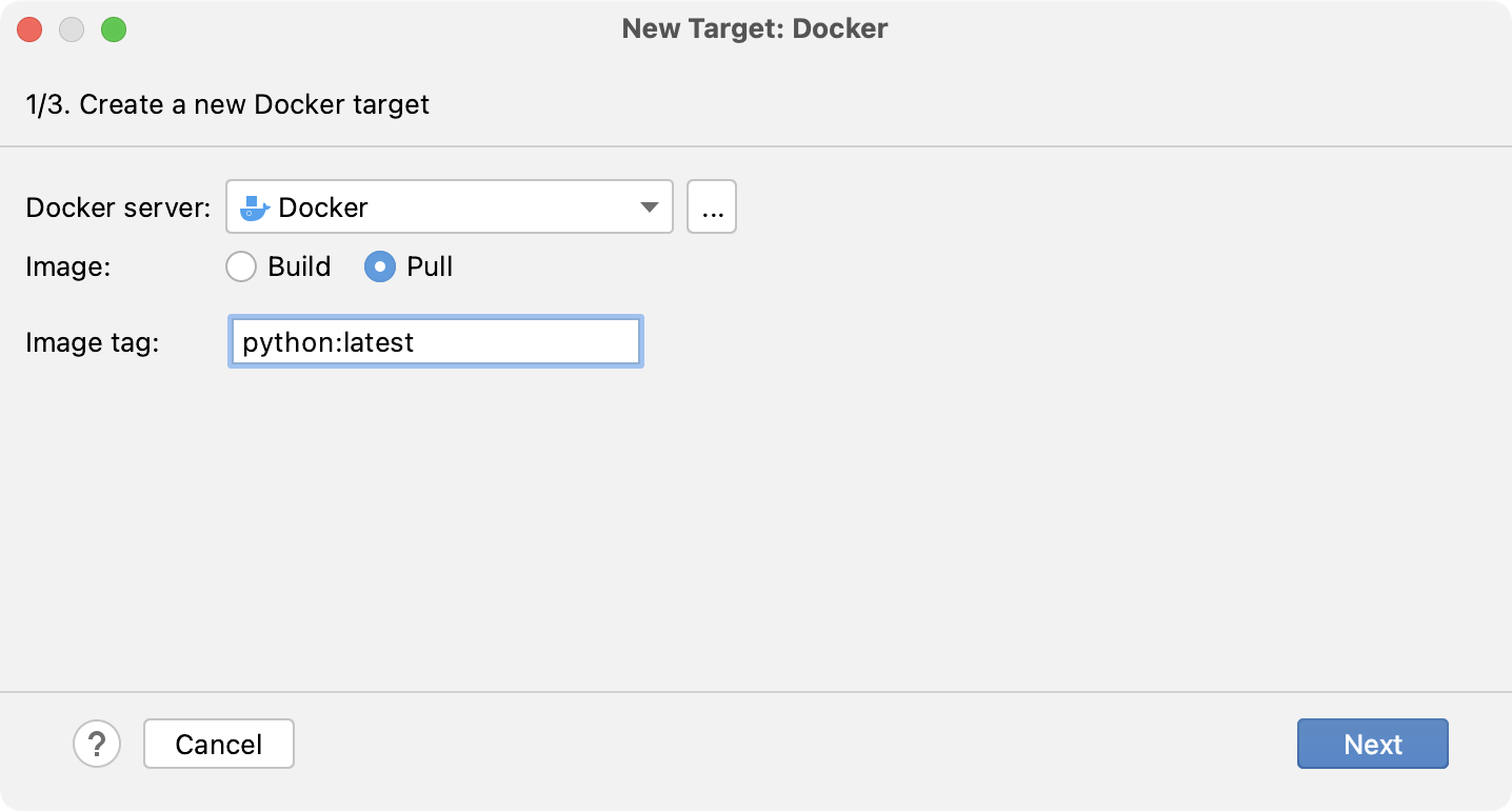 Creating a new Docker target