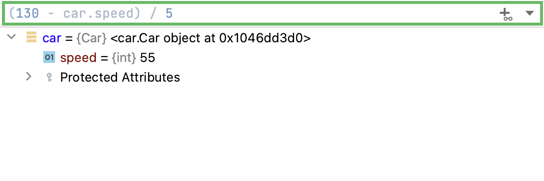 Expression in the Variables tab