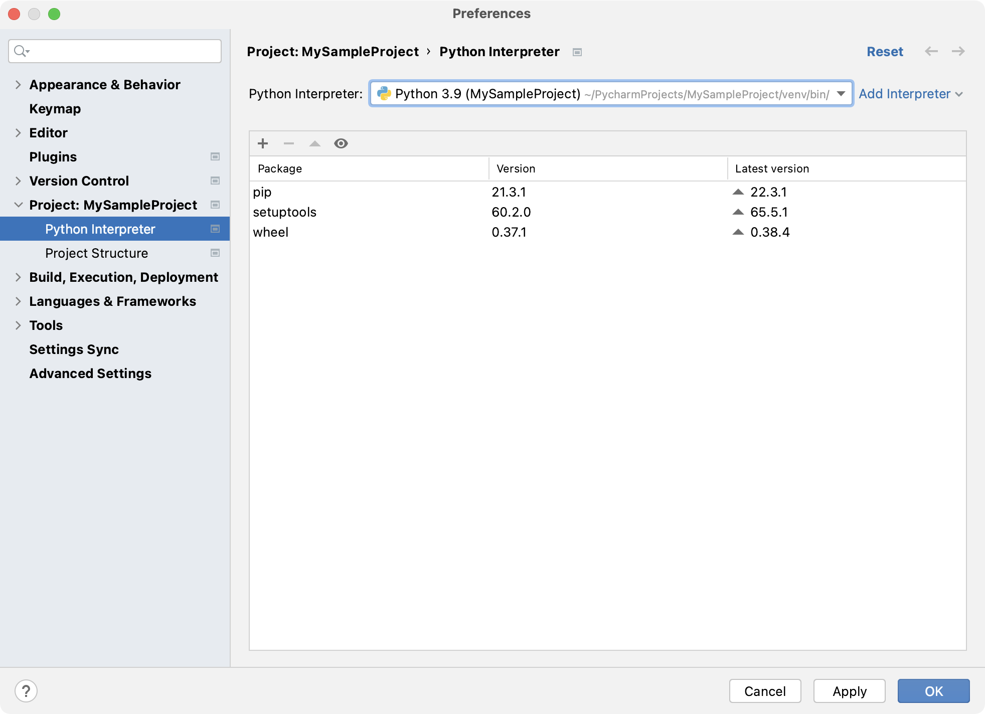 Viewing the installed Python packages