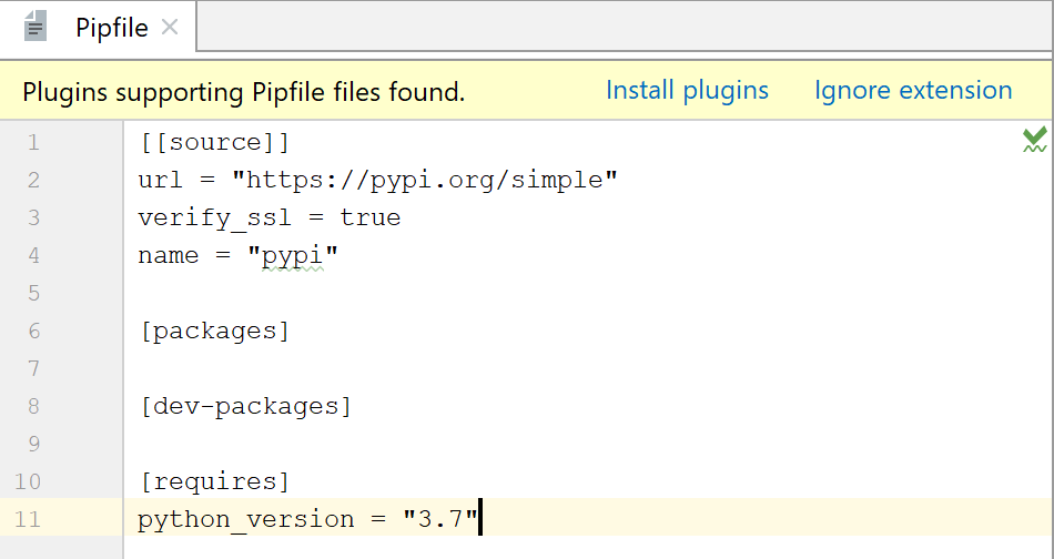 autogenerated Pipfile
