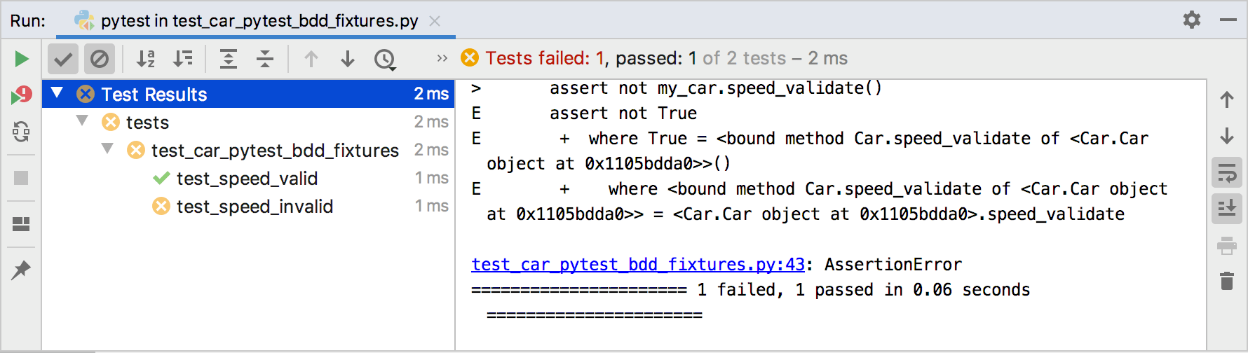 pytest-bdd results