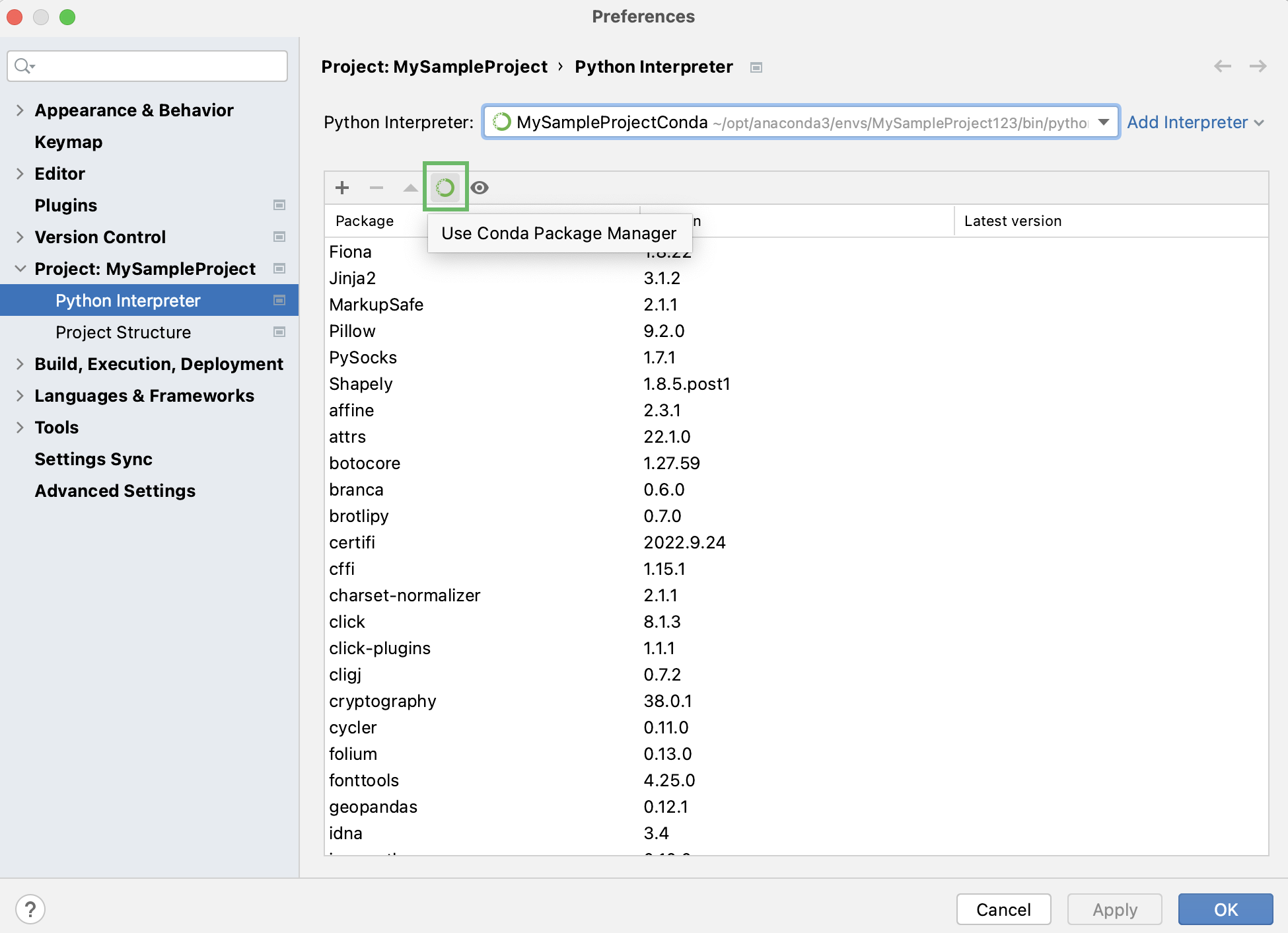 Using the Conda package manager