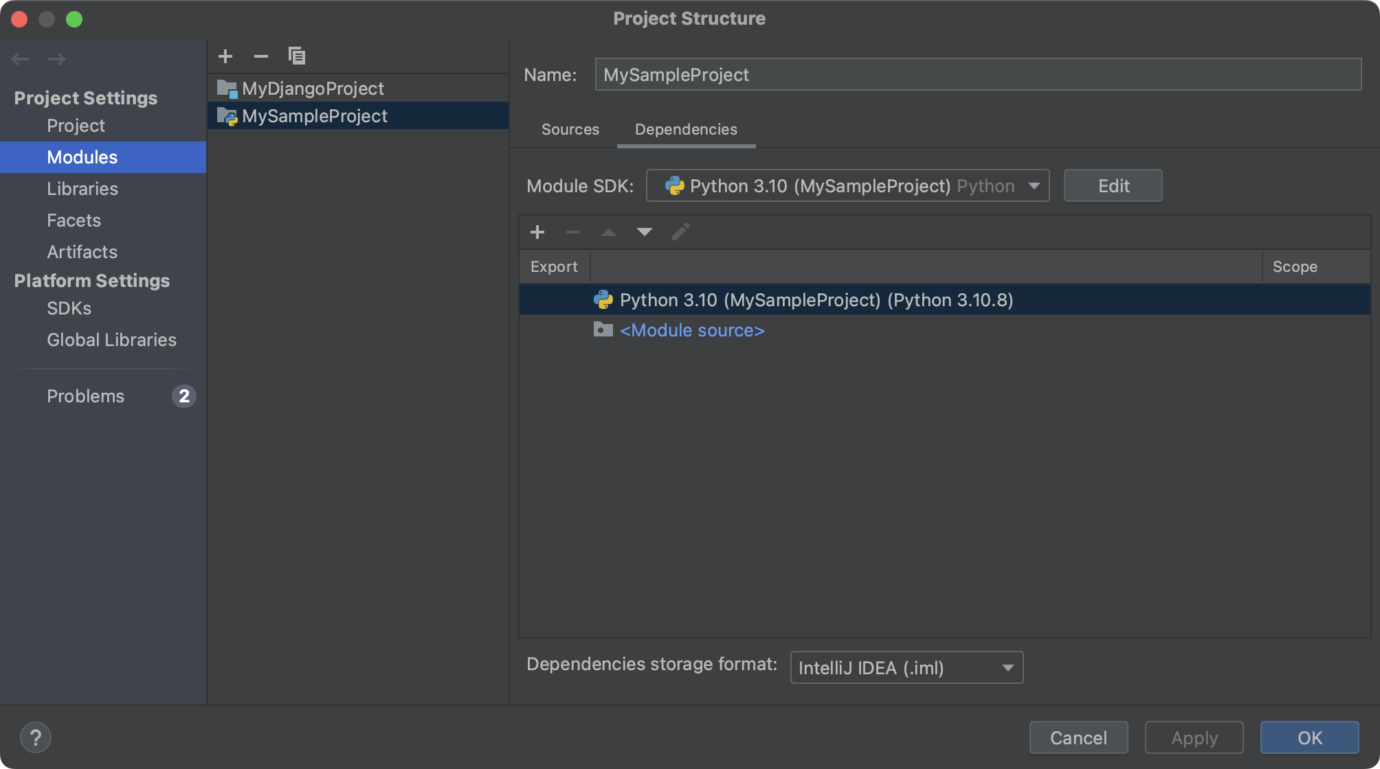 Manage Python SDK modules