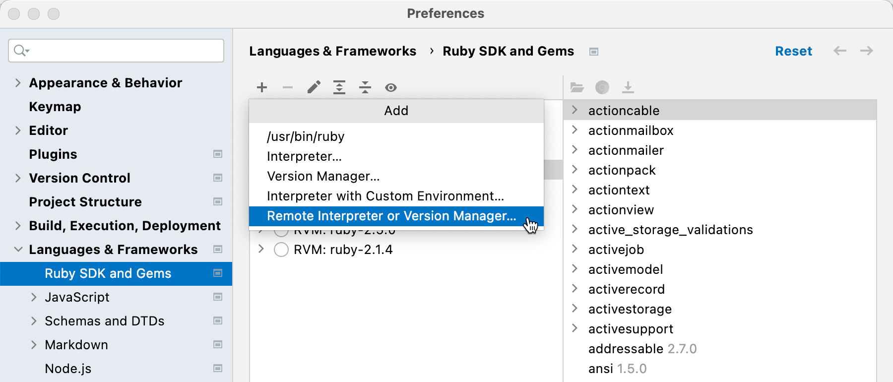 Rm add remote ruby interpreter