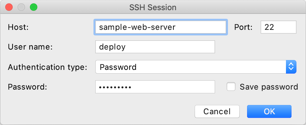SSH session