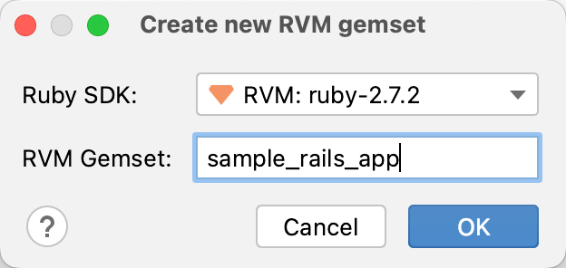 create new rvm gemset dialog