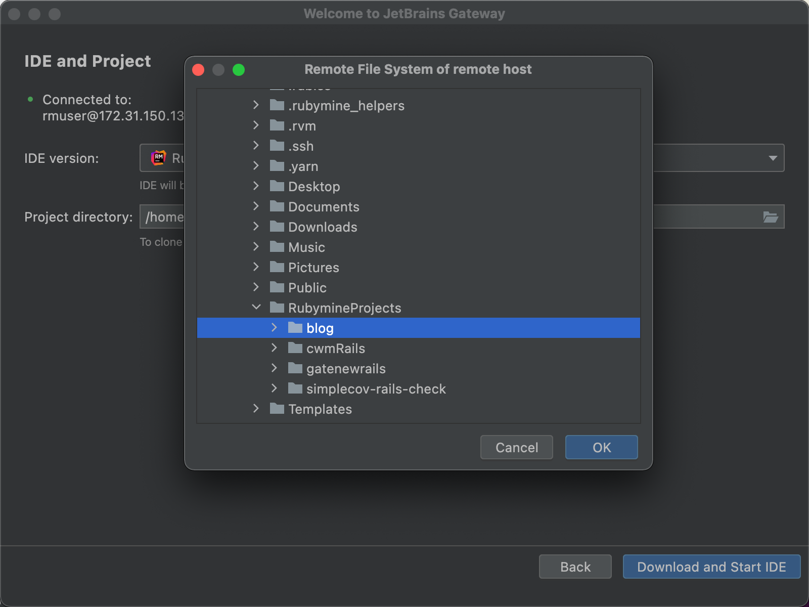 open rubymine from terminal