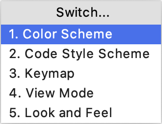 Switch scheme popup