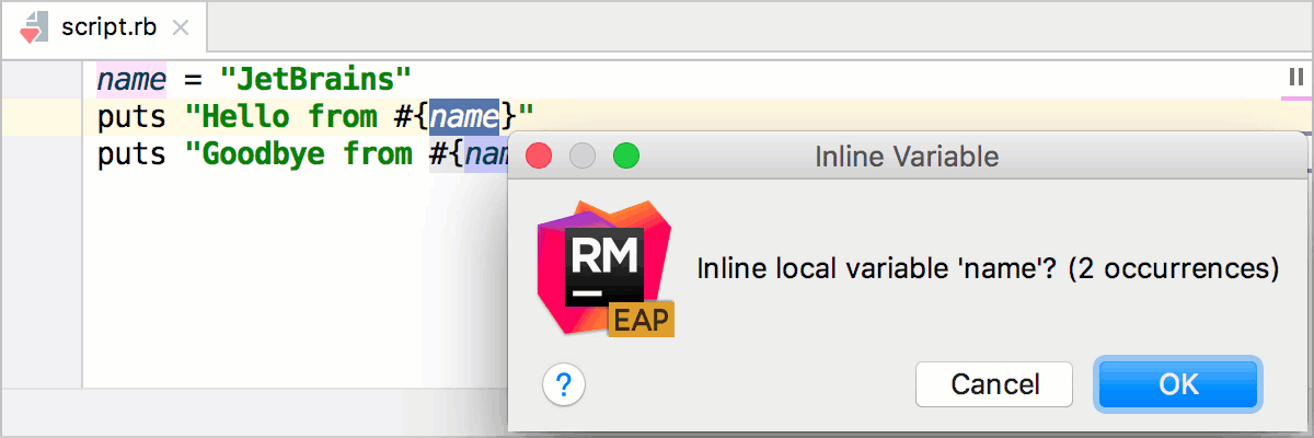 inline variable