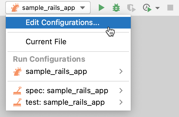 Run configuration selector