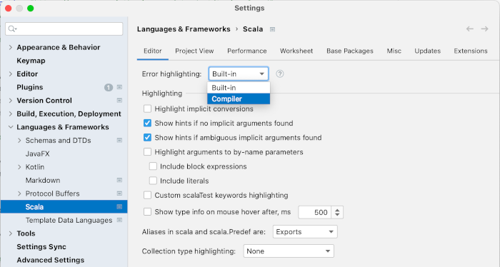 Scala compiler-based highlighting