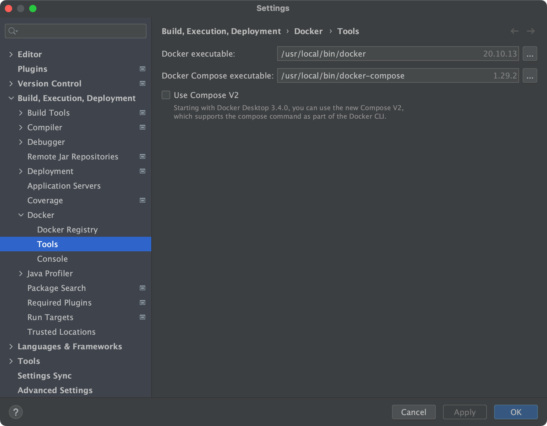 Docker tools settings | IntelliJ IDEA Documentation