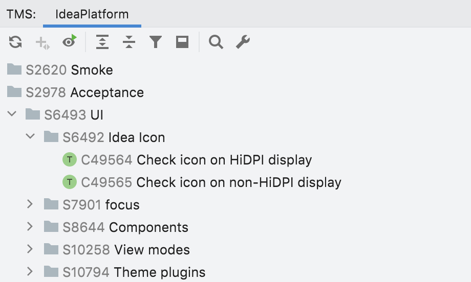 TMS tool window