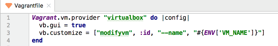 Newly added environmental variable in the Vagrantfile