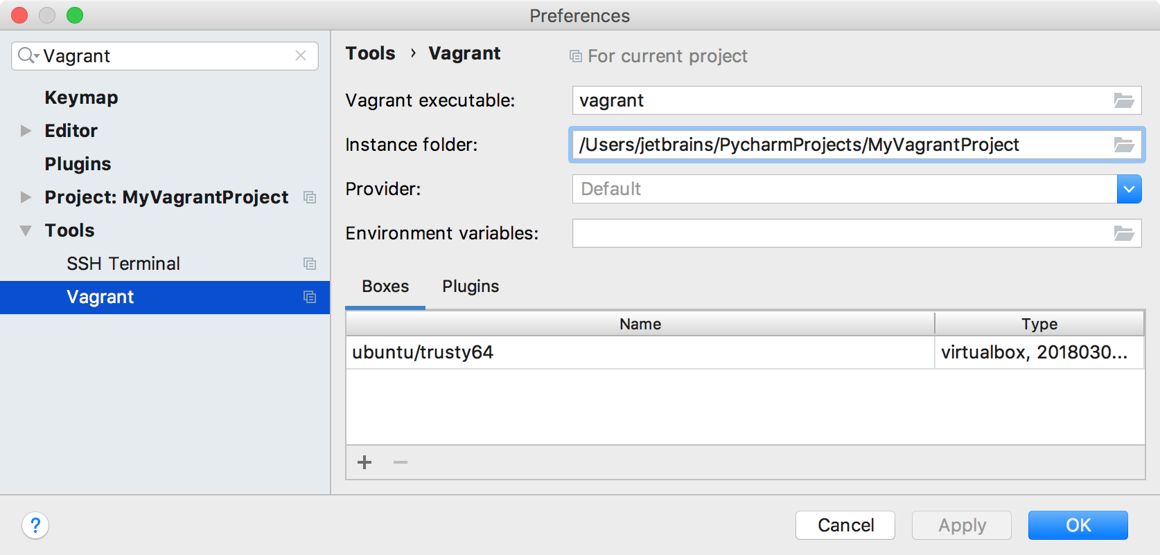 Define Vagrant settings
