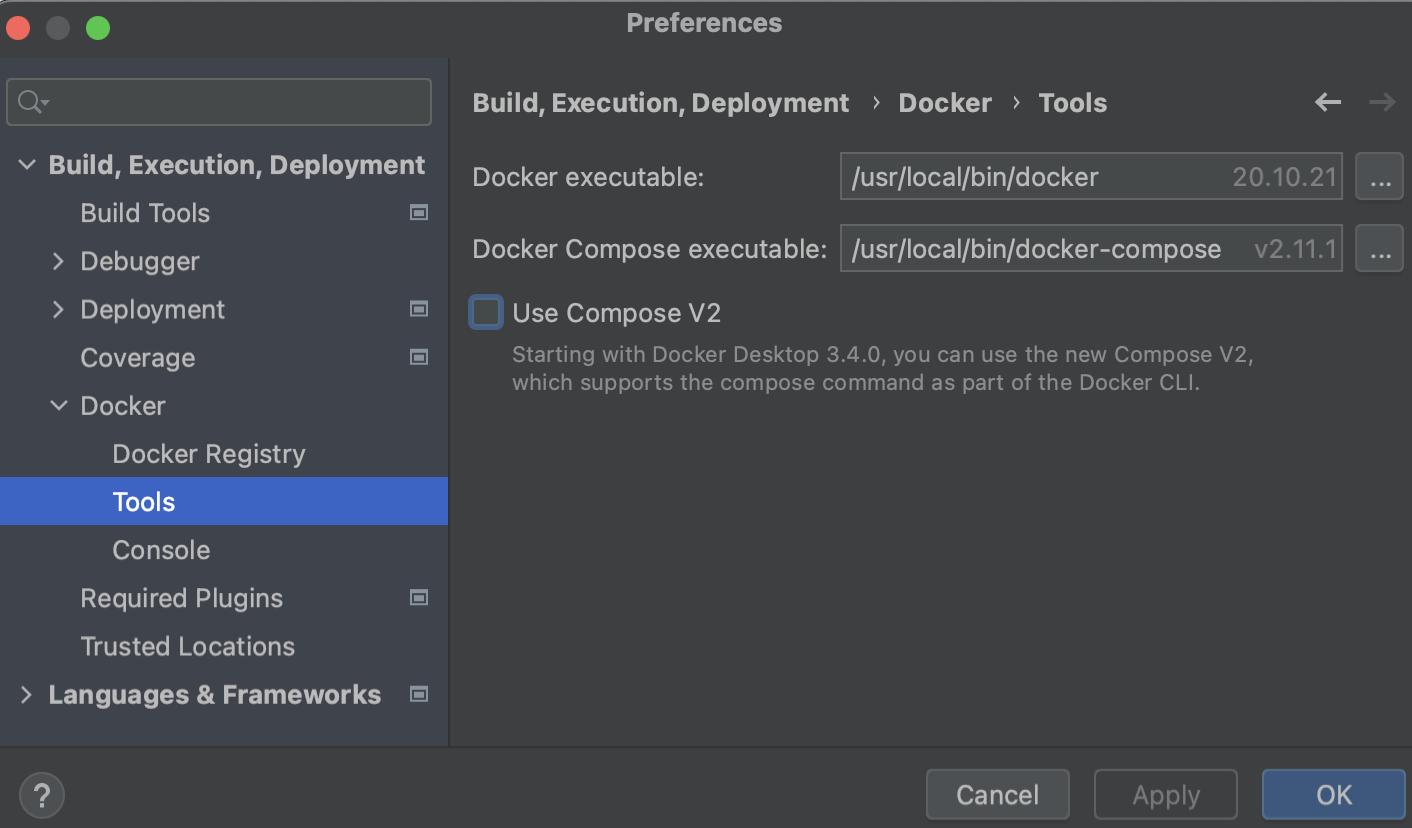 Docker Compose executable file