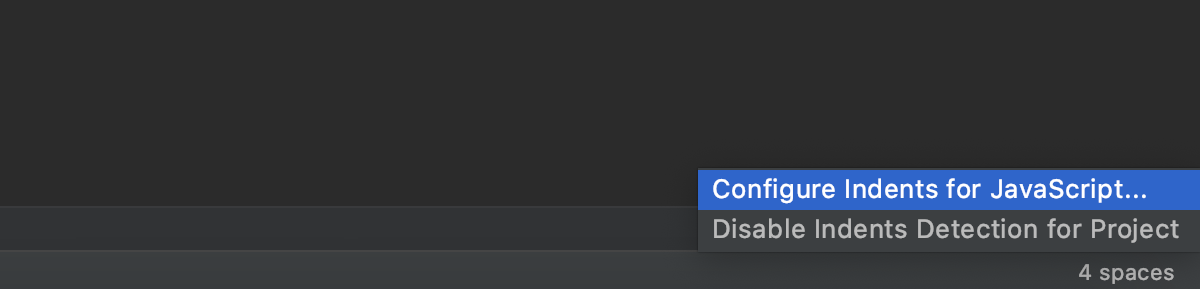 Status bar indents options