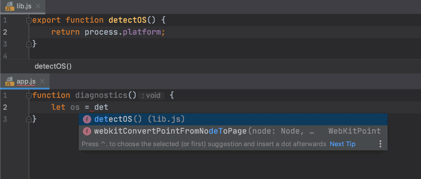Add ES6 imports on code completion