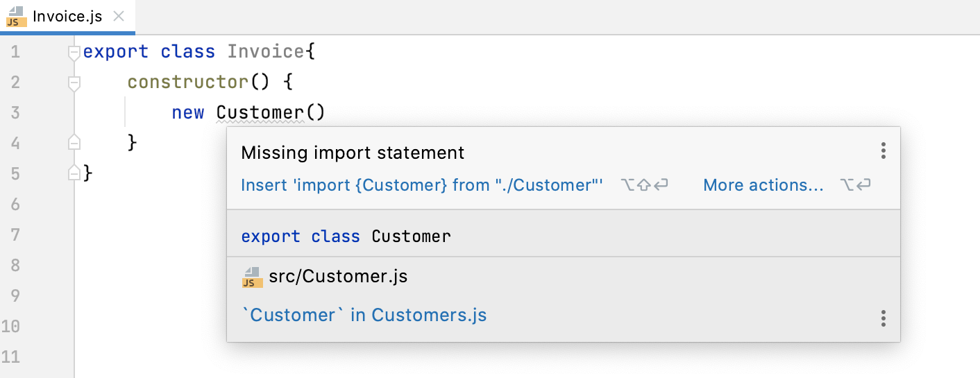 Auto import with quick-fix: information tooltip