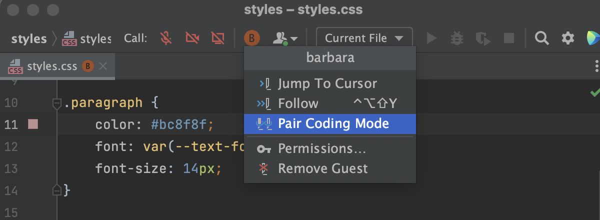 Select Pair Coding Mode