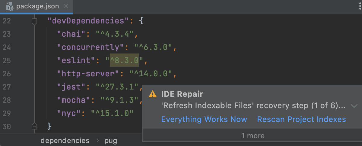 The first step of IDE Repair
