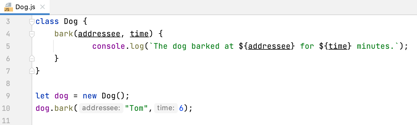 Parameter hints in JavaScript