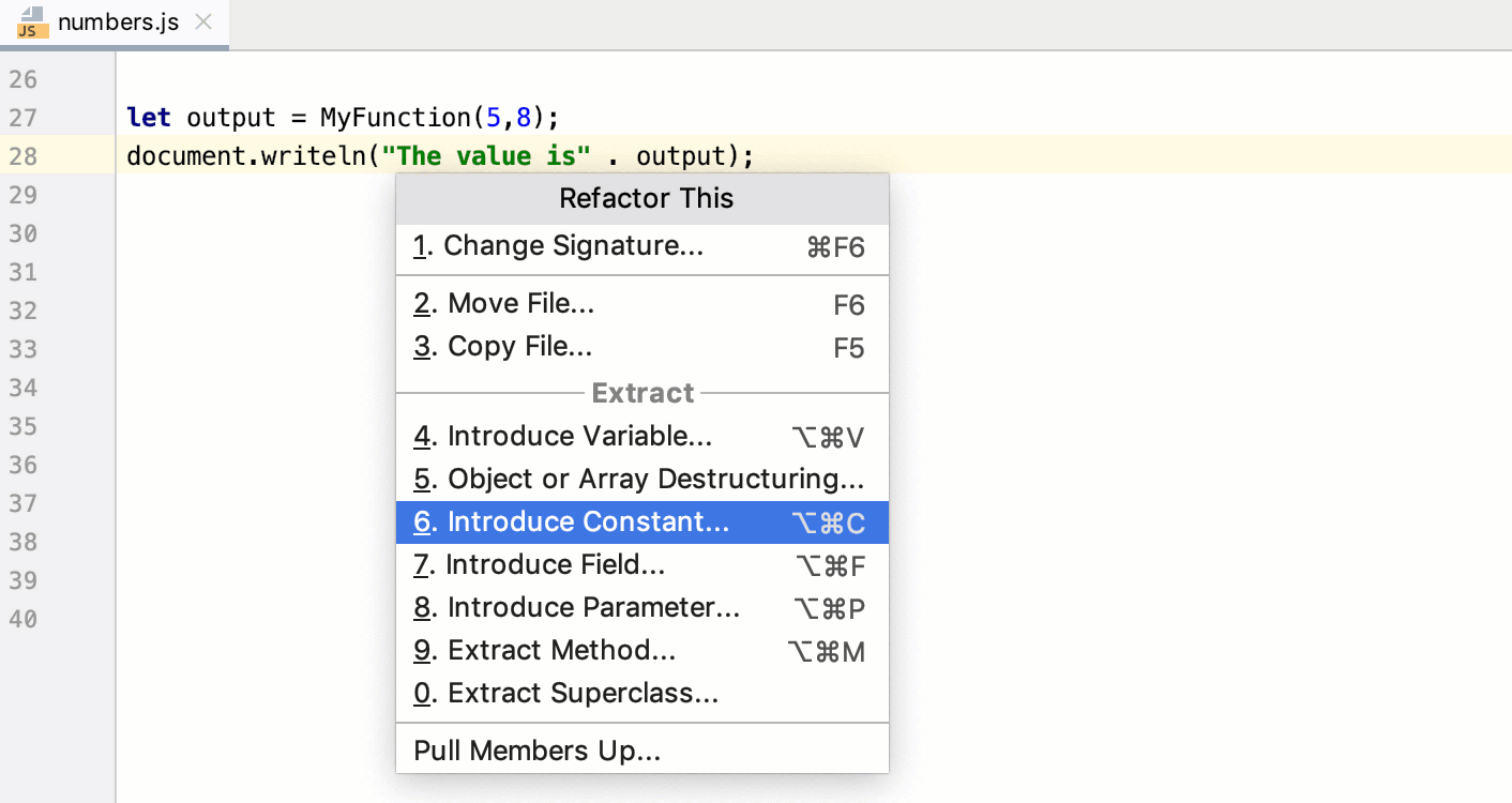 Introduce Constant refactoring