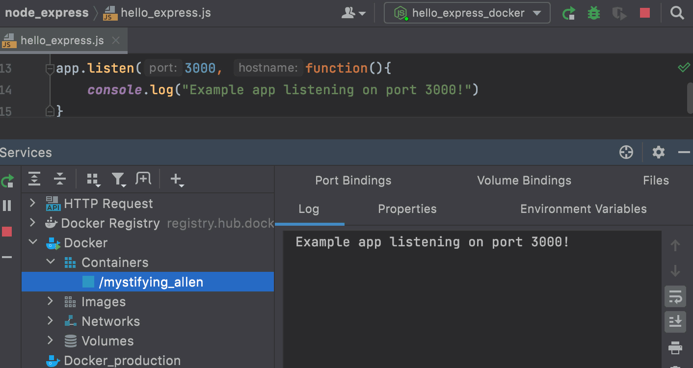 Running a Node.js application in a Docker container