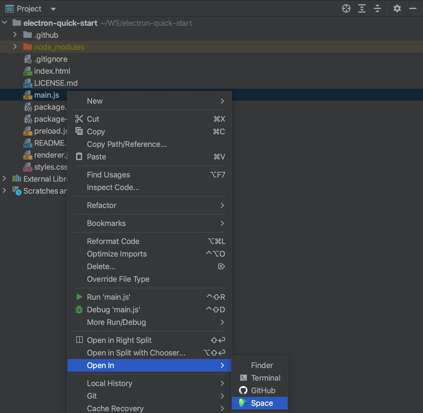 webstorm add license file