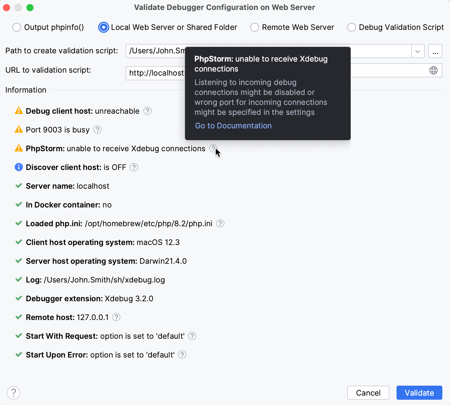 Xdebug configuration parameters