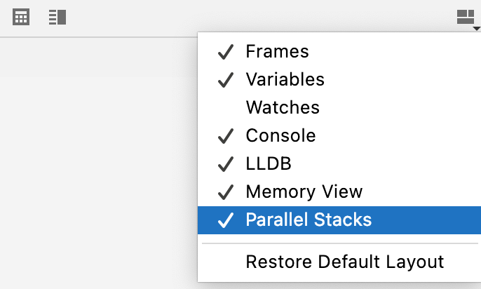 Enabling the Parallel Stacks view