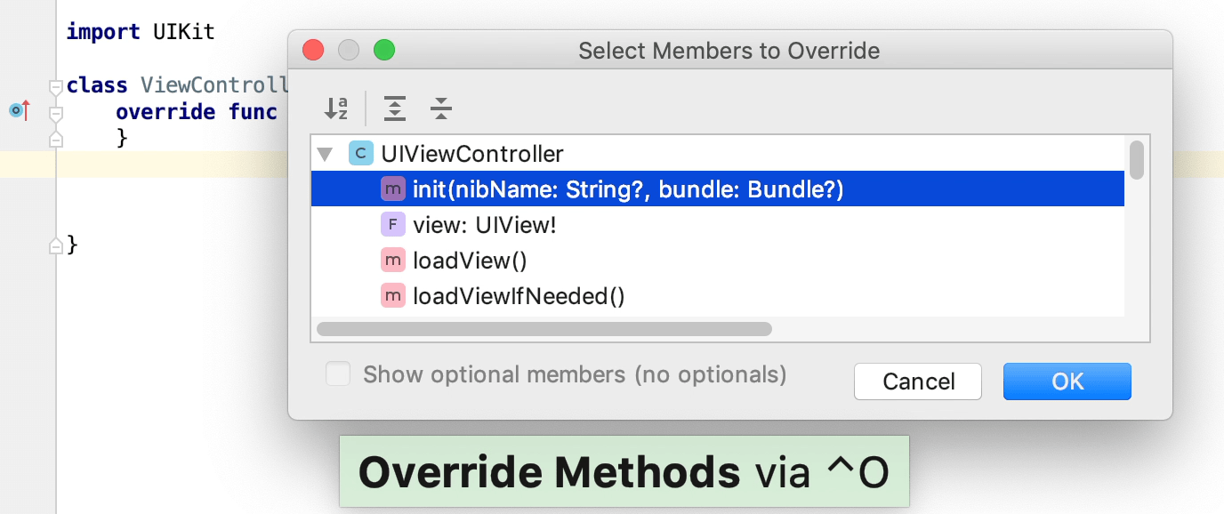 Override method of a superclass