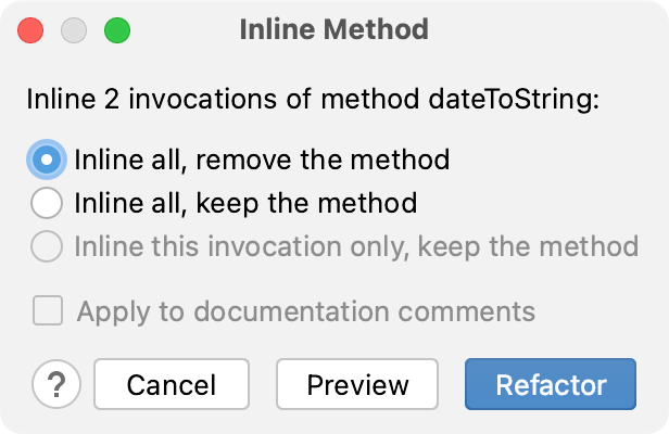 Inline method in Swift