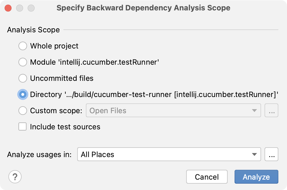 Running the backward dependencies analysis