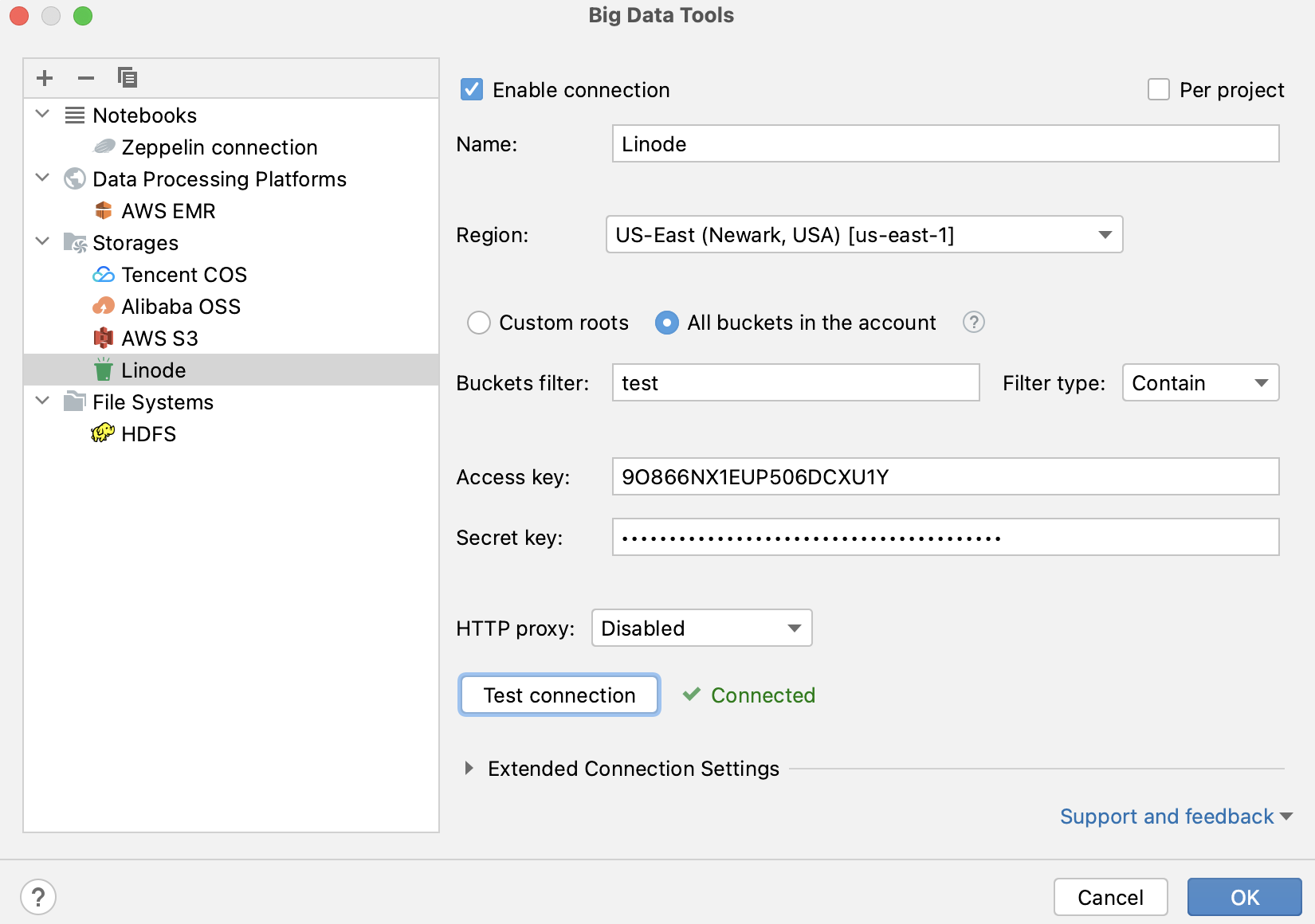 Configure Linode connection