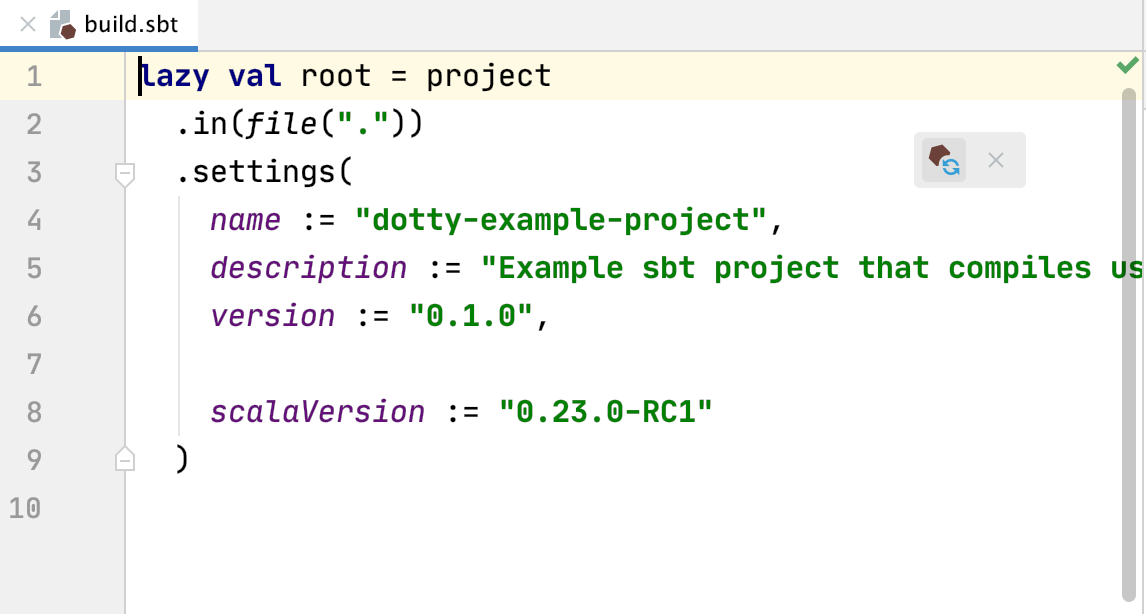 build.sbt file: Load sbt Changes