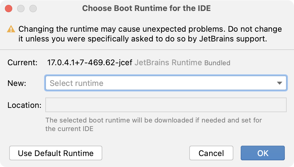 IDE の起動 Java ランタイムを変更する | IntelliJ IDEA ドキュメント